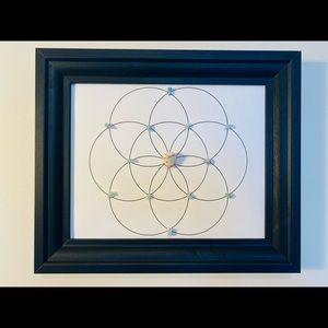 • Handcrafted Framed Sacred Geometry Crystal Grid •
